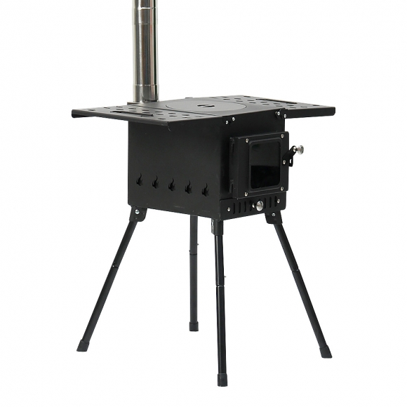 힐링캠핑 접이식 화목난로(내열창+재받침) (57x29cm)