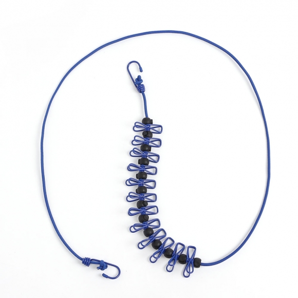 간편 빨래집게+탄성 빨랫줄 2p세트(블루)