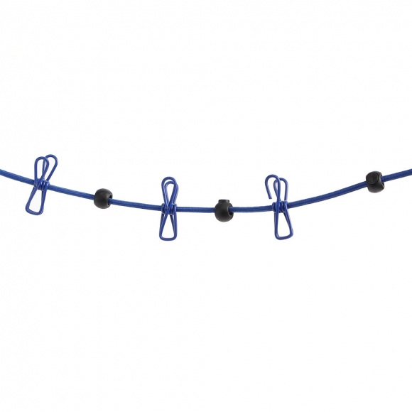 간편 빨래집게+탄성 빨랫줄 2p세트(블루)