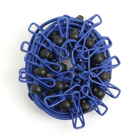 간편 빨래집게+탄성 빨랫줄 2p세트(블루)