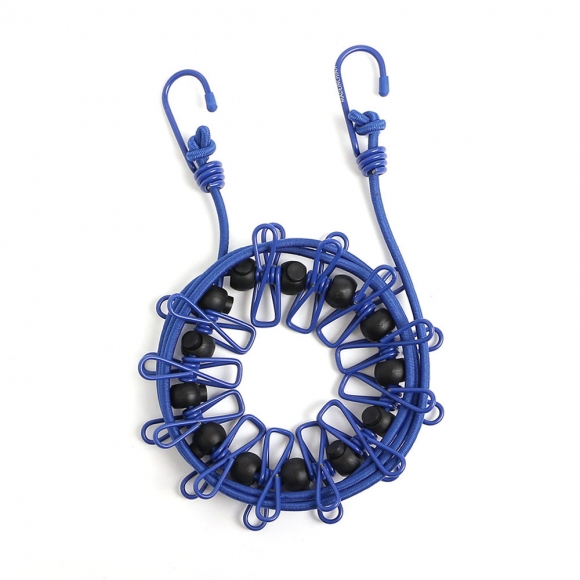 간편 빨래집게+탄성 빨랫줄 2p세트(블루)