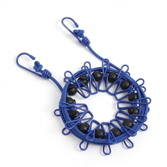 간편 빨래집게+탄성 빨랫줄 2p세트(블루)