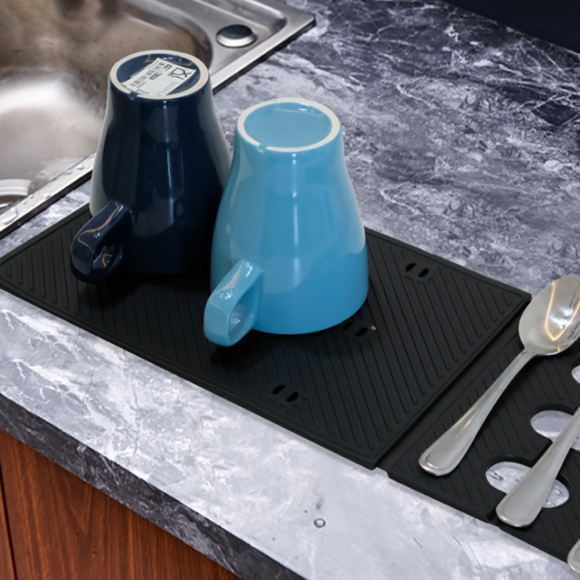 주방 조리도구 실리콘 드라잉매트(블랙)