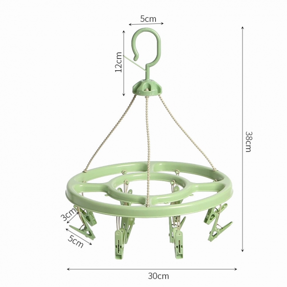 클린홈 빨래집게 건조대 2p세트(12p) (그린)