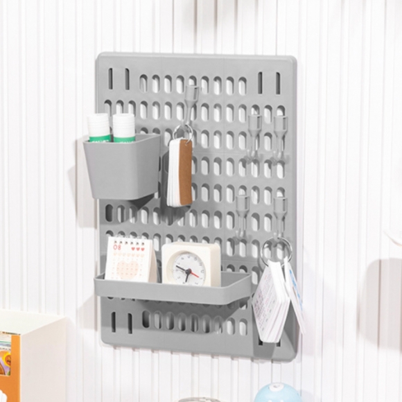 홈데코 접착식 페그보드 선반세트 P2(그레이)