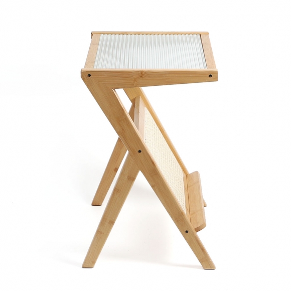 홈인리빙 유리 사이드테이블(50cm) (내추럴)