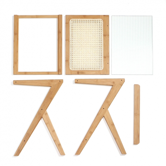 홈인리빙 유리 사이드테이블(50cm) (내추럴)