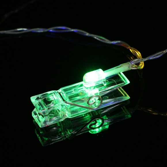 10구 LED 클립 집게 전구 2p세트(1.5m) (컬러)