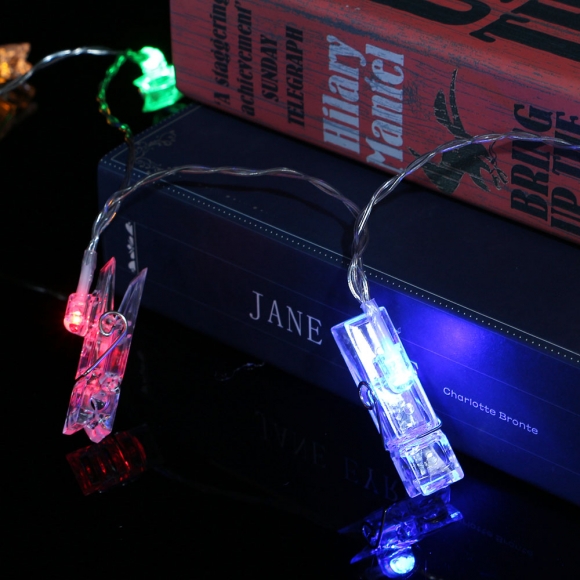 10구 LED 클립 집게 전구 2p세트(1.5m) (컬러)