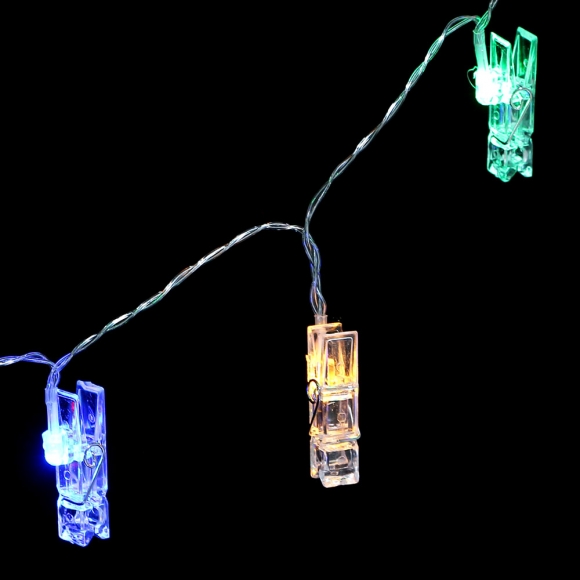 10구 LED 클립 집게 전구 2p세트(1.5m) (컬러)