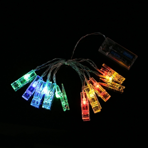 10구 LED 클립 집게 전구 2p세트(1.5m) (컬러)