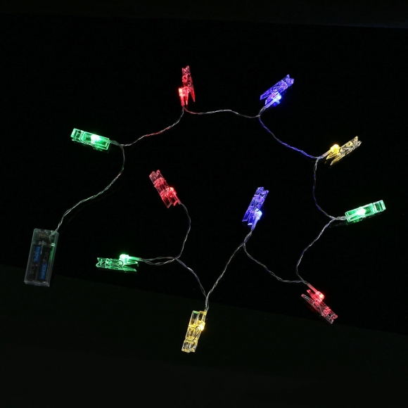 10구 LED 클립 집게 전구 2p세트(1.5m) (컬러)