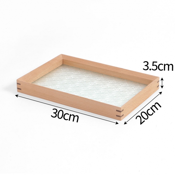 [쿠킹홈] 엔틱 플라워 유리트레이(30x20cm) (내추럴)