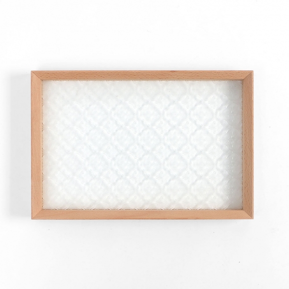 [쿠킹홈] 엔틱 플라워 유리트레이(30x20cm) (내추럴)