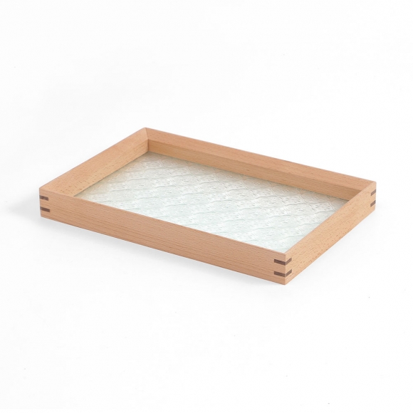 [쿠킹홈] 엔틱 플라워 유리트레이(30x20cm) (내추럴)