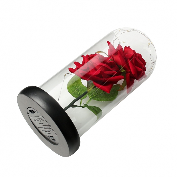 레드로사 유리돔 장미 무드등(블랙)