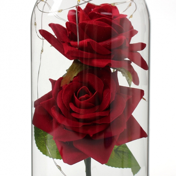 레드로사 유리돔 장미 무드등(블랙)