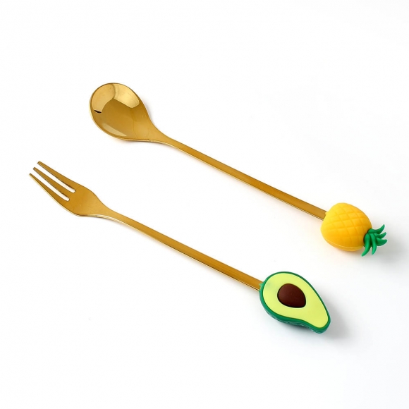 상큼 프루츠 티스푼 티포크 세트(과일B)