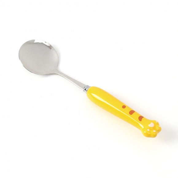 꾹꾹호랑 휴대용 숟가락 포크 세트(옐로우)