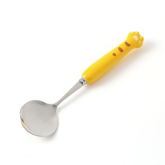 꾹꾹호랑 휴대용 숟가락 포크 세트(옐로우)