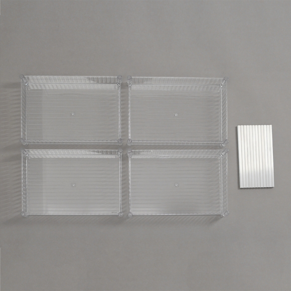 심플리 투명 4단 이동식 선반(39x27cm)