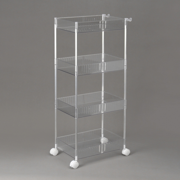 심플리 투명 4단 이동식 선반(39x27cm)