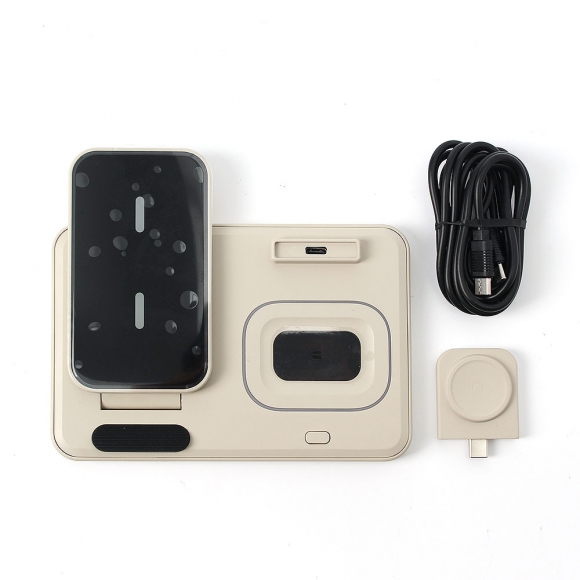 스마트웨이 3in1 애플용 무선충전기(베이지)