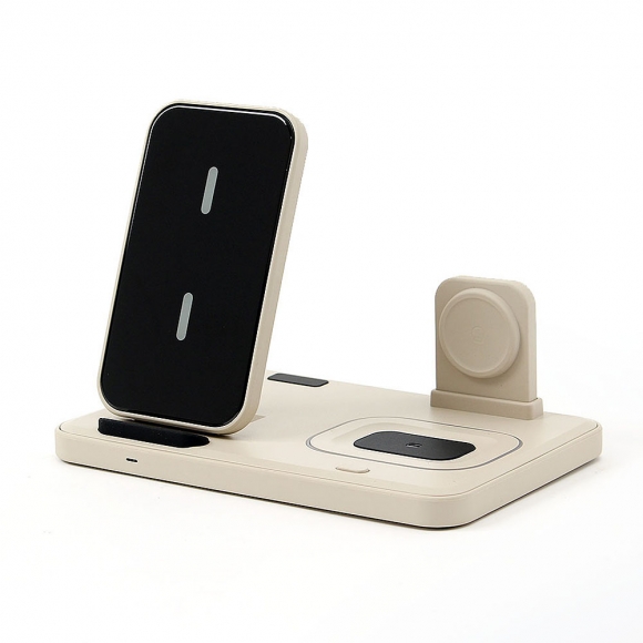 스마트웨이 3in1 애플용 무선충전기(베이지)