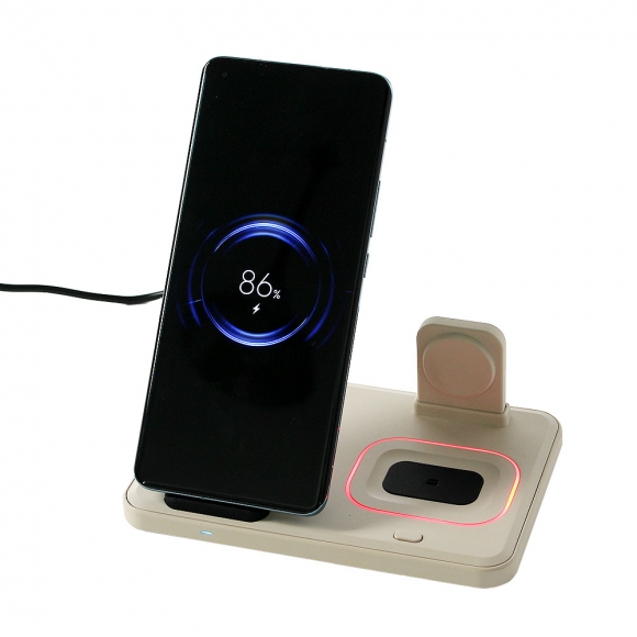 스마트웨이 3in1 애플용 무선충전기(베이지)