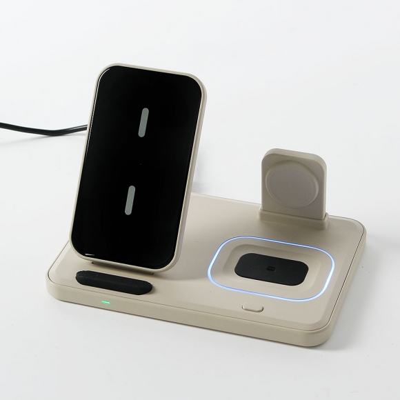 스마트웨이 3in1 애플용 무선충전기(베이지)