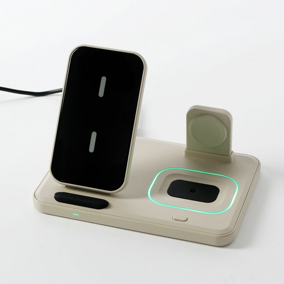 스마트웨이 3in1 애플용 무선충전기(베이지)