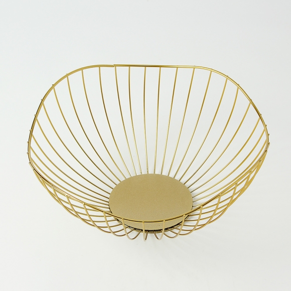 모던포인트 철제 바구니(26x11cm) (웨이브 골드)