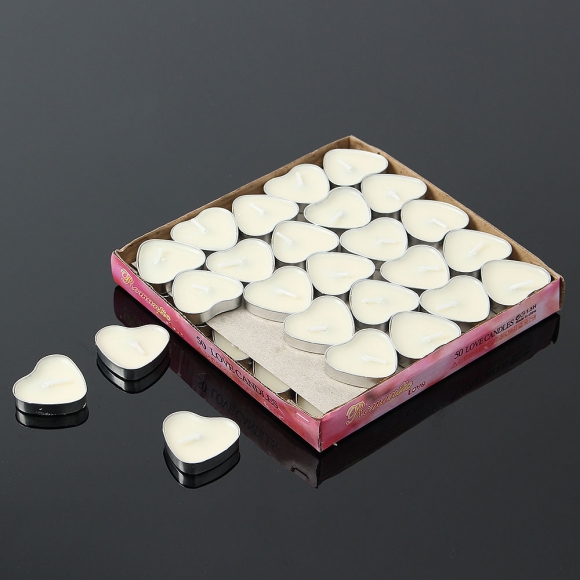 캔들하우스 하트 티라이트 50p세트(화이트)