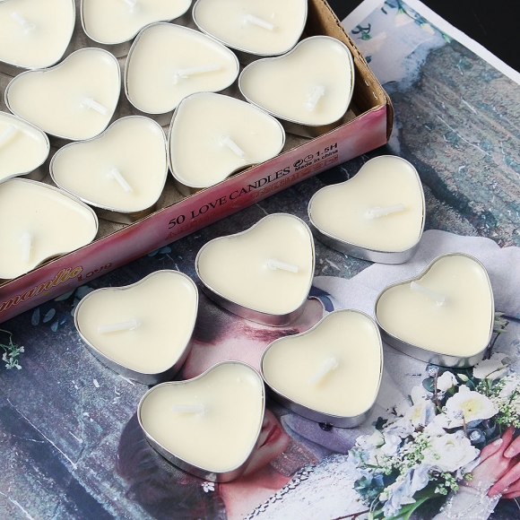 캔들하우스 하트 티라이트 50p세트(화이트)