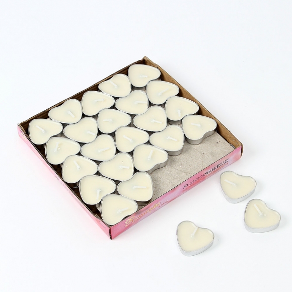 캔들하우스 하트 티라이트 50p세트(화이트)