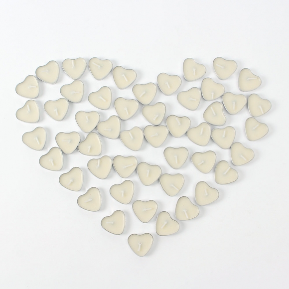 캔들하우스 하트 티라이트 50p세트(화이트)