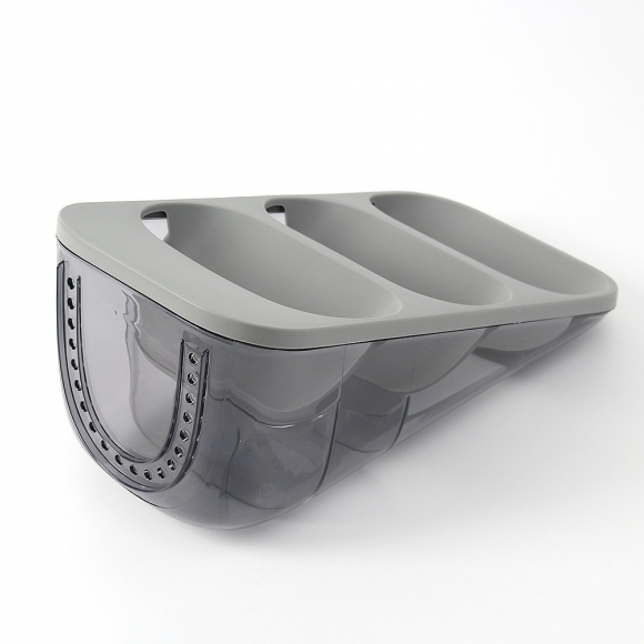 3단 물빠짐 스탠딩 수저통(그레이)