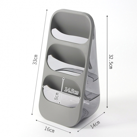 3단 물빠짐 스탠딩 수저통(그레이)