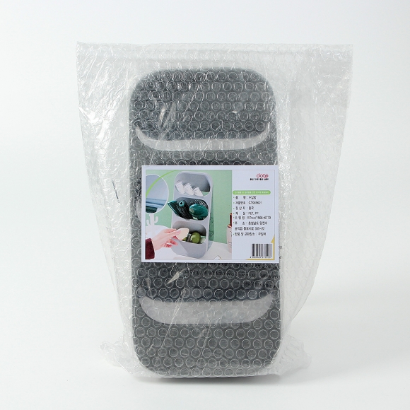 3단 물빠짐 스탠딩 수저통(그레이)