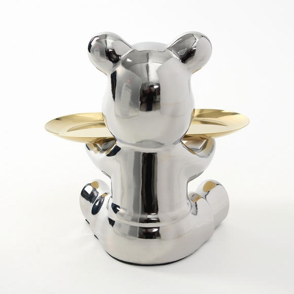 인테리어 곰돌이 소품트레이(실버)