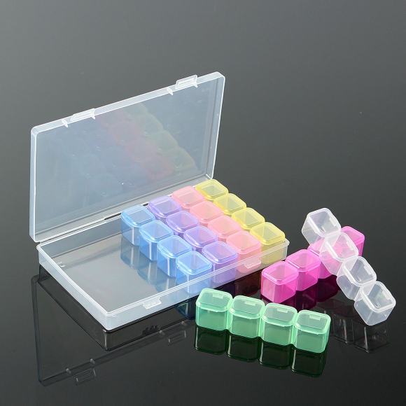 개별수납 28칸 플라스틱 케이스 2p세트