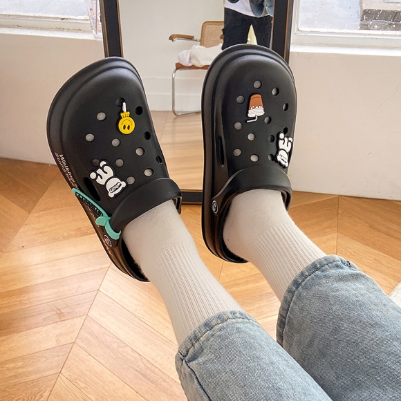 썸머 펀칭 샌들 슬리퍼(240-245mm) (블랙)