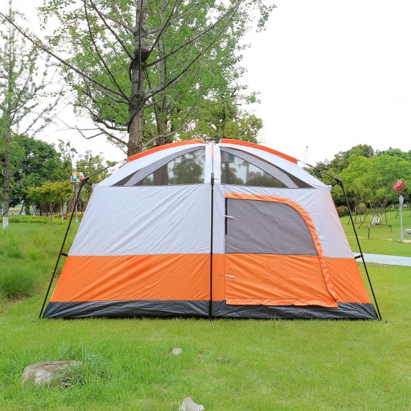 4-6인용 패밀리캠핑 거실형 텐트(오렌지)