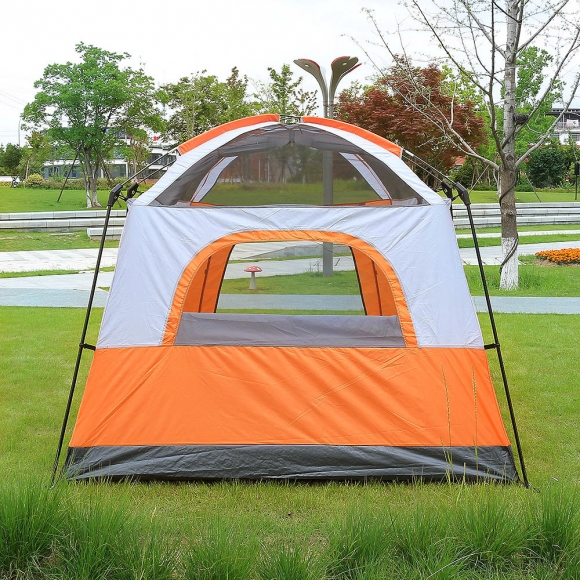 4-6인용 패밀리캠핑 거실형 텐트(오렌지)