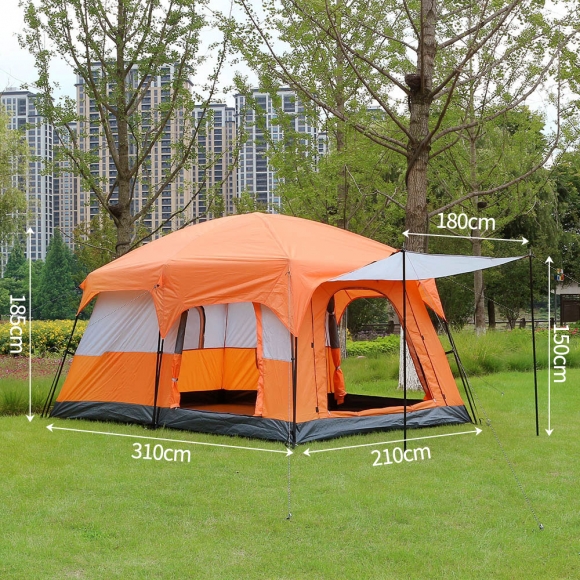 4-6인용 패밀리캠핑 거실형 텐트(오렌지)