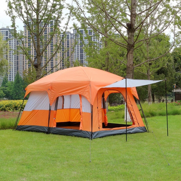 4-6인용 패밀리캠핑 거실형 텐트(오렌지)