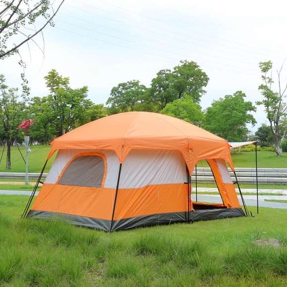 4-6인용 패밀리캠핑 거실형 텐트(오렌지)