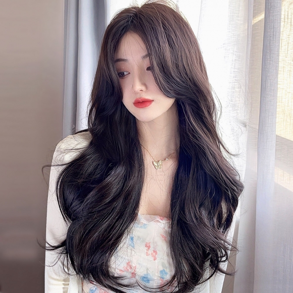 [언니네 가발] 빌드펌 웨이브 긴머리 통가발(브라운)