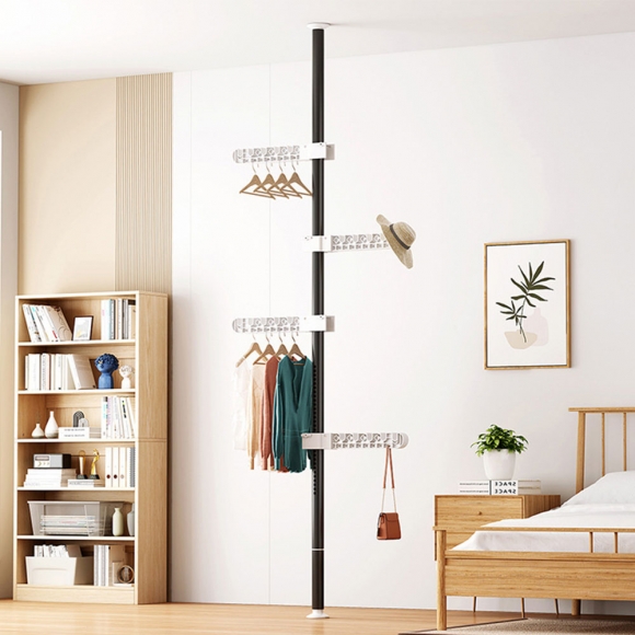 스테이 천장형 4구 스텐딩 폴행거(블랙) 