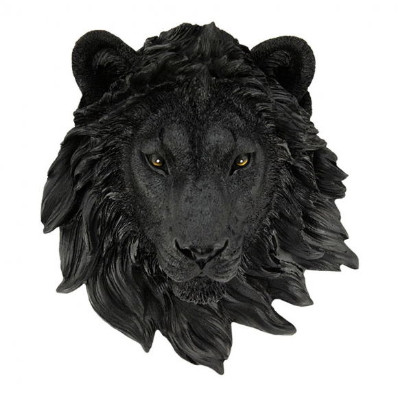 와일드 벽장식 사자 헌팅트로피 (블랙) 